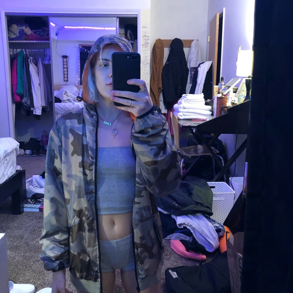 camo windbreaker